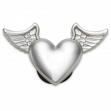 Silver Metal Heart and Wings