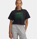 UA W VARSITY MIX HW SS CROP