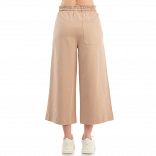 WOMEN CO/EL TERRY CROPPED WIDE LEG PANT