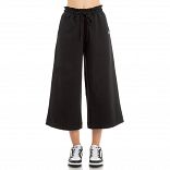 WOMEN CO/EL TERRY CROPPED WIDE LEG PANT