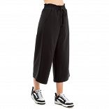 WOMEN CO/EL TERRY CROPPED WIDE LEG PANT