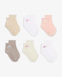 NHG GIRLS FLOWRAL 6PK ANKLE SO