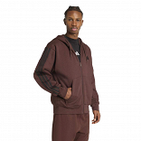 ESSENTIALS THREE STRIPES FLEECE HOODIE