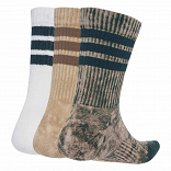 3 STRIPES  CUSHIONED CREW STONE WASH 3 PAIR PACK