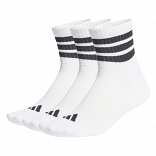 3 STRIPES CUSHIONED SPORTSWEAR MID CUT SOCKS 3 PAIR PACK