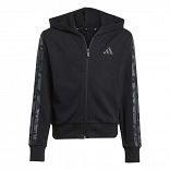 ADIDAS GIRLS 3-STRIPES ANIMAL FRENCH TERRY HOODED TRACK TOP