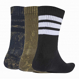 3 STRIPES  CUSHIONED CREW STONE WASH 3 PAIR PACK