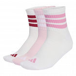 3 STRIPES CUSHIONED SPORTSWEAR MID CUT SOCKS 3 PAIR PACK