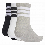 3 STRIPES CUSHIONED SPORTSWEAR MID CUT SOCKS 3 PAIR PACK