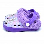 Clog with digital print and warm lining