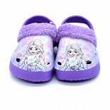 Clog with digital print and warm lining