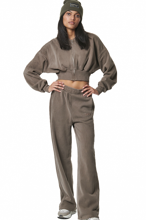 WOMEN'S FADED-EFFECT HIGH WAIST JAZZ PANTS