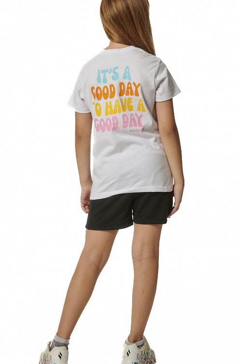 GIRLS SHORT SLEEVE FLOCK PRINT T-SHIRT
