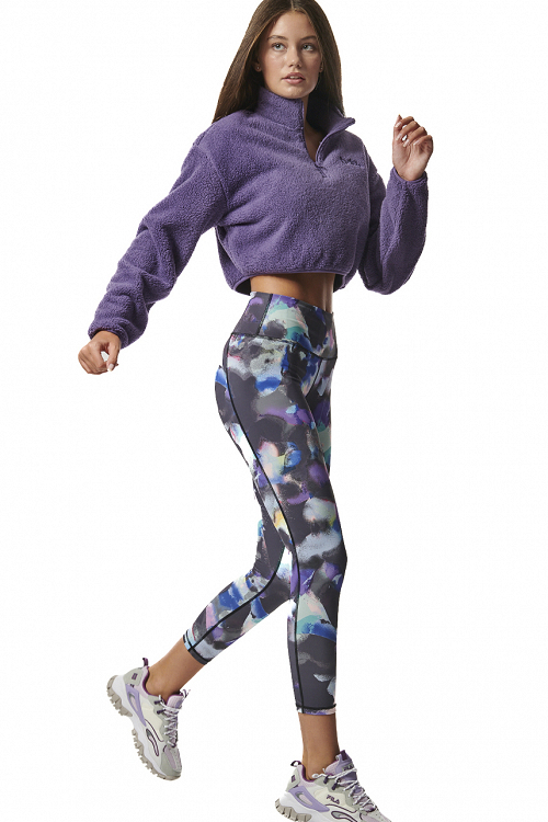 WOMEN'S HALF-ZIP SHERPA-FLEECE TOP