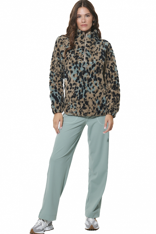 WOMEN'S HALF-ZIP PRINTED SHERPA