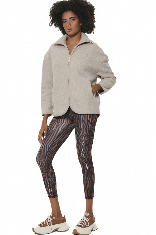 WOMEN'S OVERSIZED BOUCLE-FLEECE FULL-ZIP JACKET