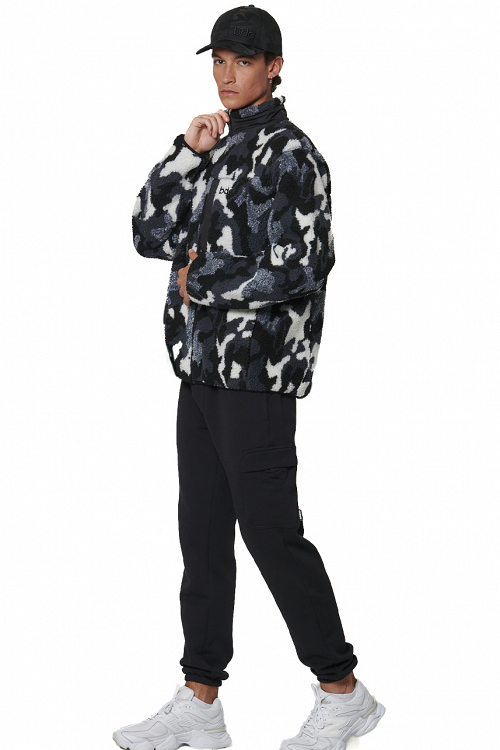 MEN'S PRINTED SHERPA-FLEECE JACKET
