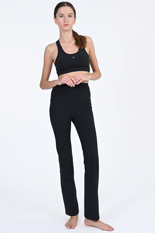 WO'S HIGH WAISTED POCKET FLARED PANTS