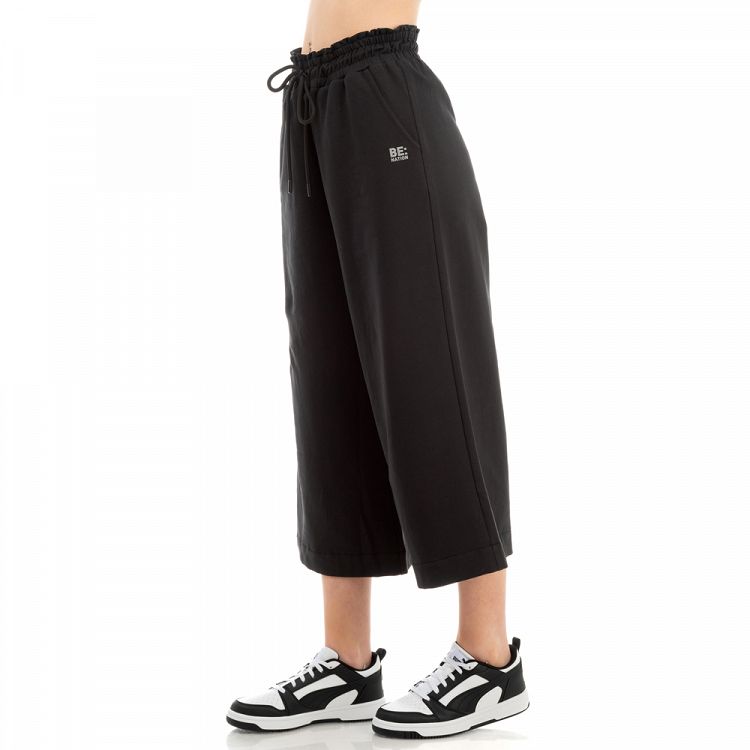 WOMEN CO/EL TERRY CROPPED WIDE LEG PANT