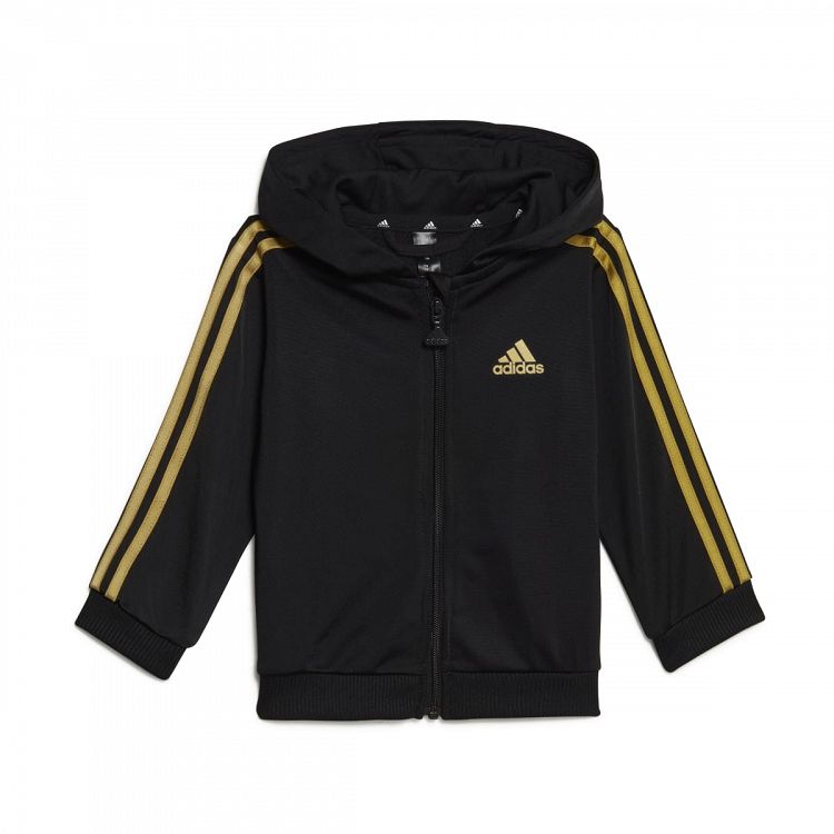 INFANTS ESSENTIALS THREE STRIPES SHINY POLYESTER TRACKSUIT WITH HOOD (Gender Neutral)