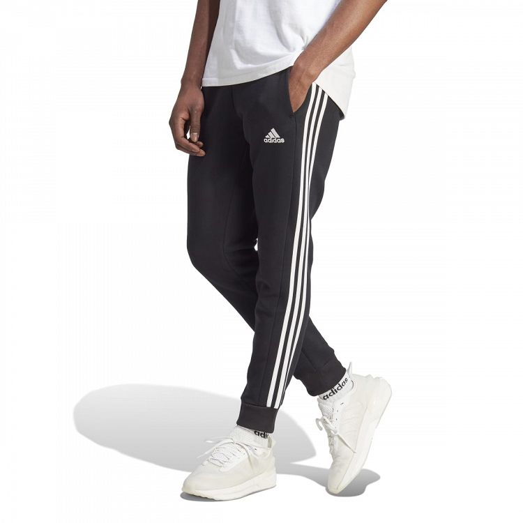 ESSENTIALS FLEECE TAPERED CUFF 3-STRIPES PANTS