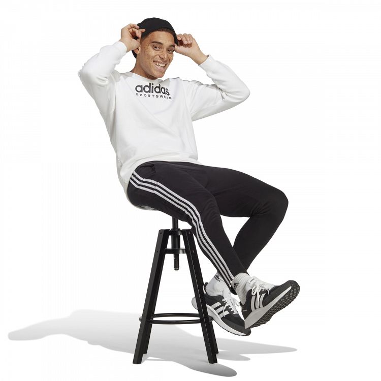 Essentials Single Jersey Tapered Open Hem 3-Stripes Pants