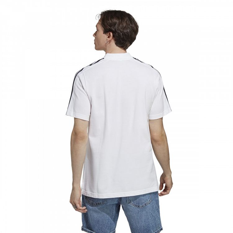 Essentials Piqué Embroidered Small Logo 3-Stripes Polo Shirt