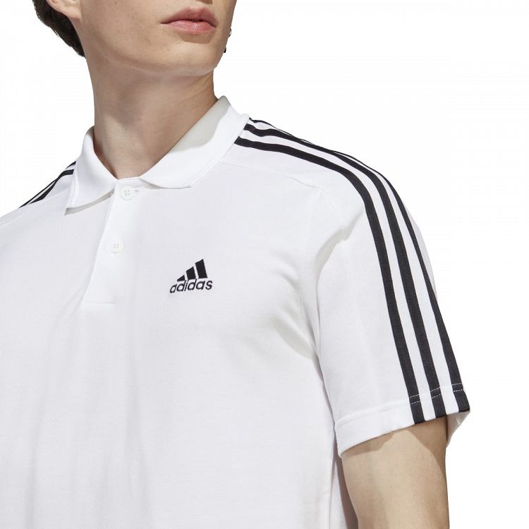 Essentials Piqué Embroidered Small Logo 3-Stripes Polo Shirt