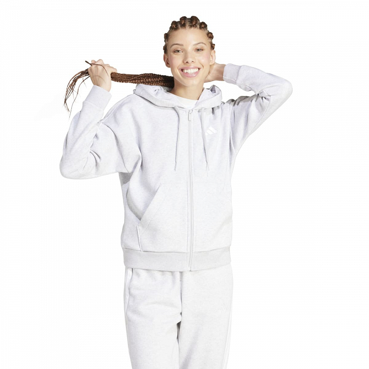 ESSENTIALS 3-STRIPES FULL-ZIP FLEECE HOODIE