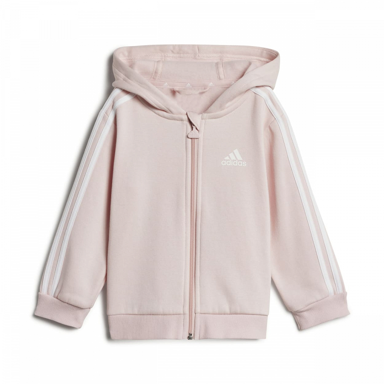 INFANTS ESSENTIALS THREE STRIPES FULL ZIP  FLEECE JOGGER WITH HOOD (Gender Neutral)