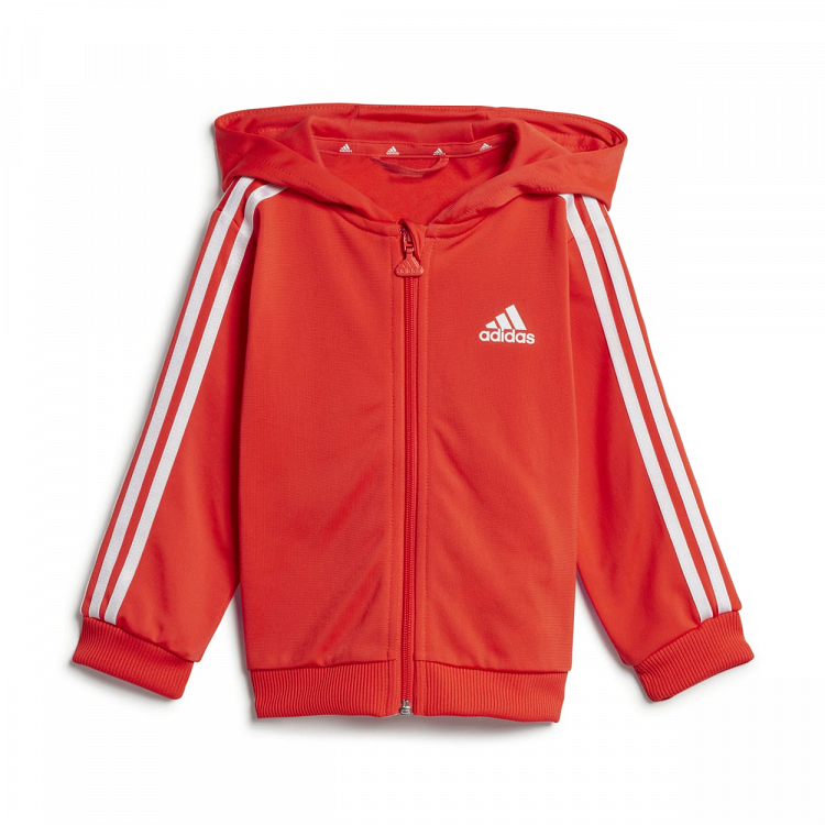 INFANTS ESSENTIALS THREE STRIPES SHINY POLYESTER TRACKSUIT WITH HOOD (Gender Neutral)