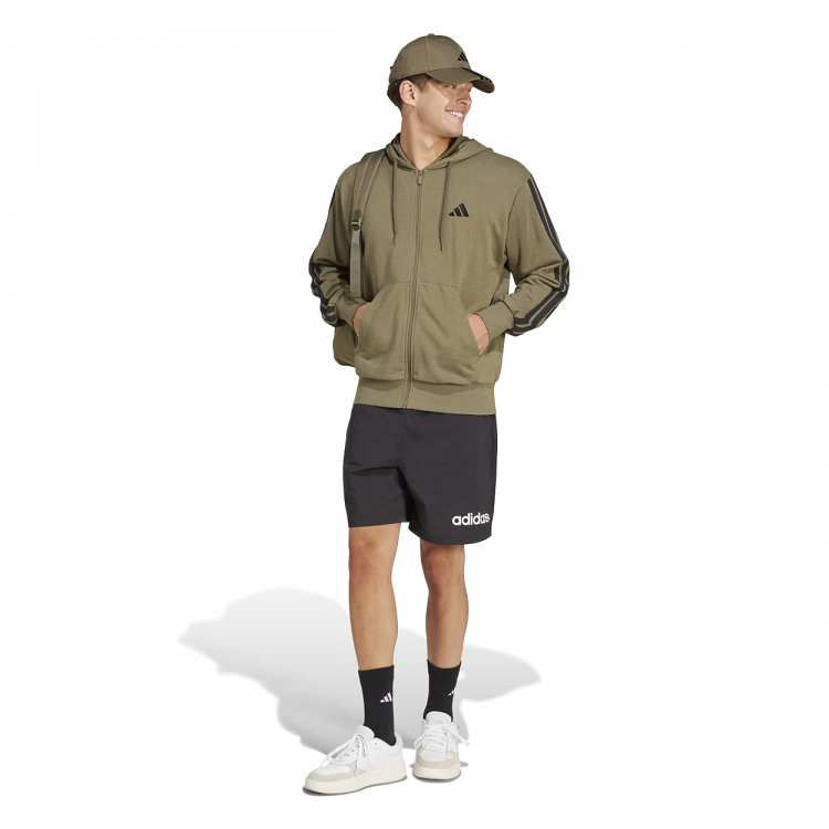 ESSENTIALS THREE STRIPES FRENCH TERRY FULLZIP HOODIE