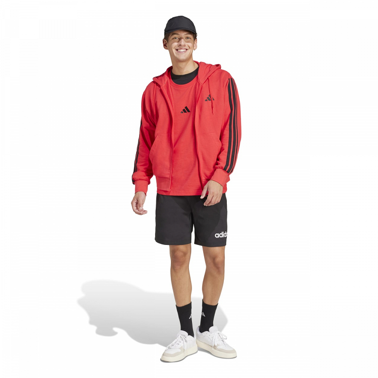 ESSENTIALS THREE STRIPES FRENCH TERRY FULLZIP HOODIE