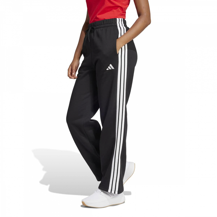 ESSENTIALS 3-STRIPES OPEN HEM FLEECE PANTS