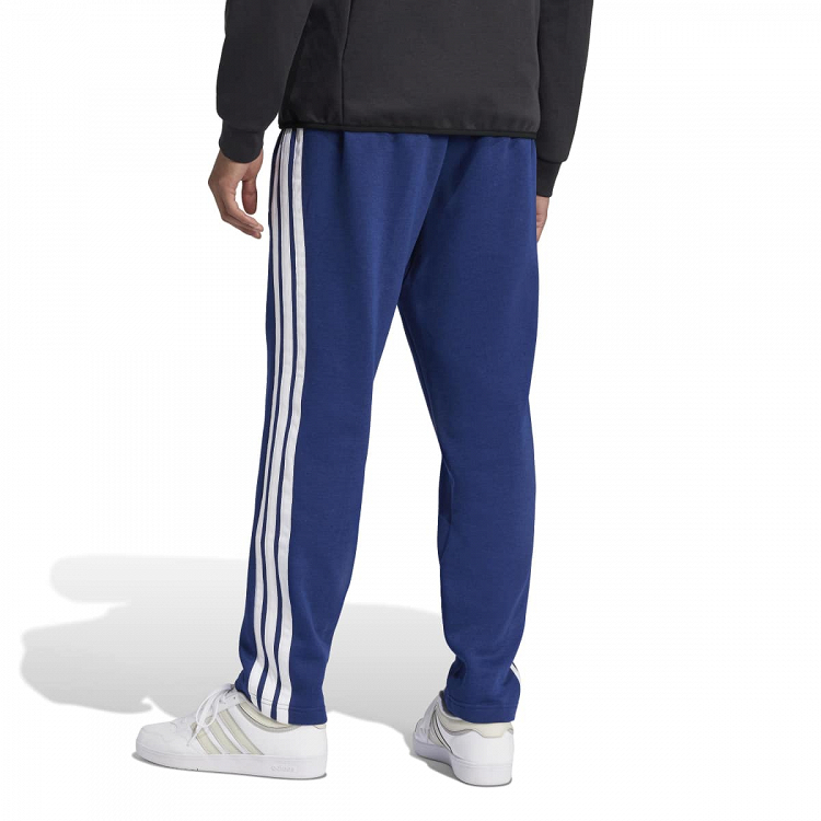 ESSENTIALS THREE STRIPES FLEECE PANTS OPEN HEM