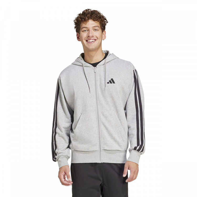 ESSENTIALS THREE STRIPES FRENCH TERRY FULLZIP HOODIE