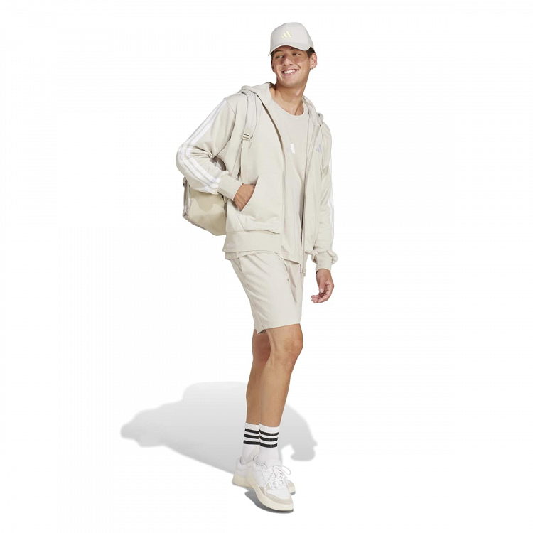 ESSENTIALS THREE STRIPES FRENCH TERRY FULLZIP HOODIE