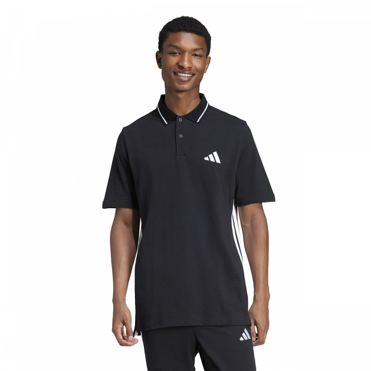 ESSENTIALS THREE STRIPES PIQUE POLO SHIRT