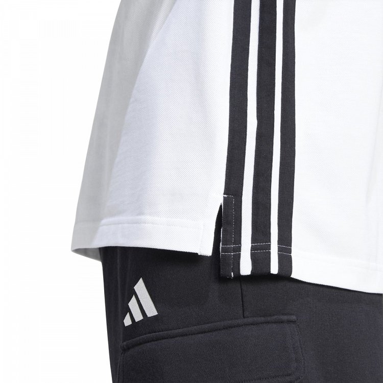 ESSENTIALS THREE STRIPES PIQUE POLO SHIRT