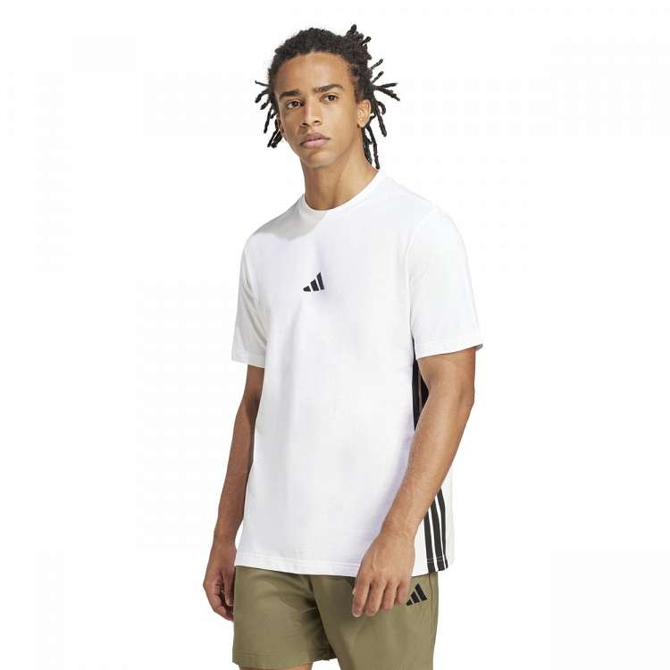 ESSENTIALS THREE STRIPES SINGLE JERSEY TEE
