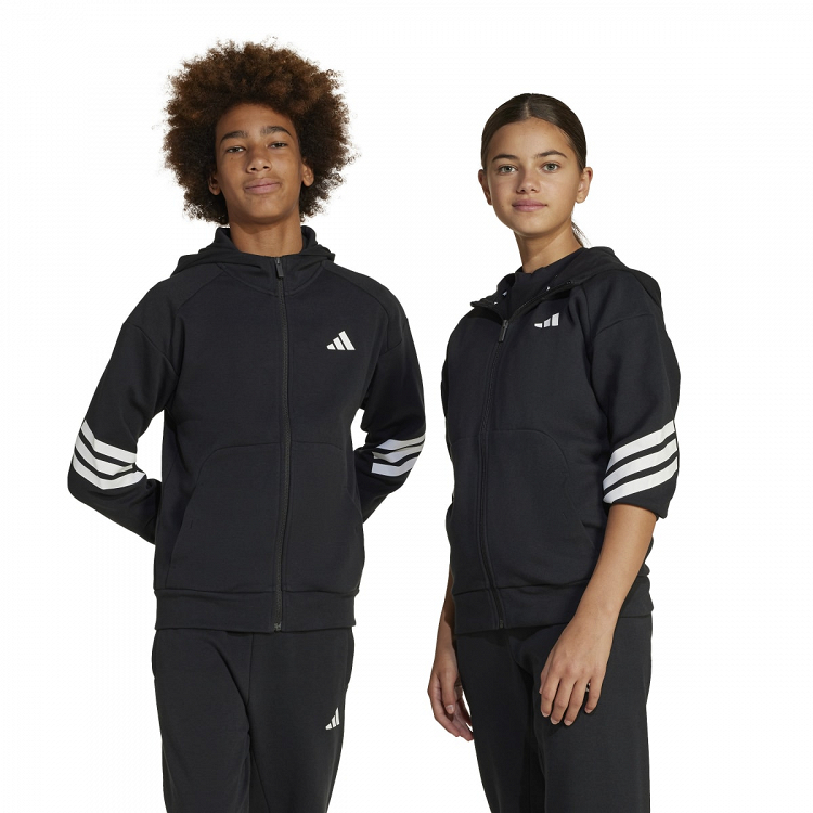 FUTURE ICONS 3 STRIPES FULL ZIP HOODED TRACK TOP