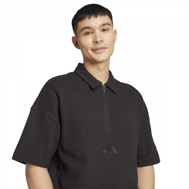 ALL SZN Waffle Knit Half-Zip Polo
