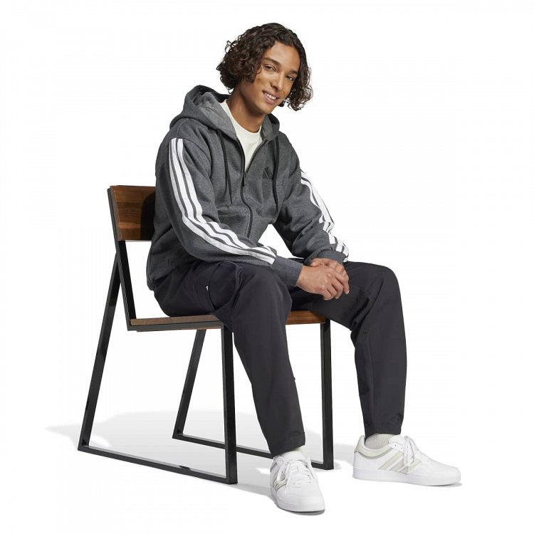 ESSENTIALS THREE STRIPES FLEECE HOODIE