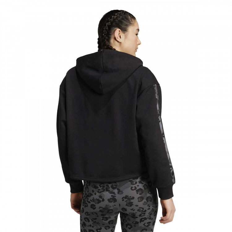 ANIMAL PRINT 3-STRIPES FRENCH TERRY  FULL-ZIP HOODIE