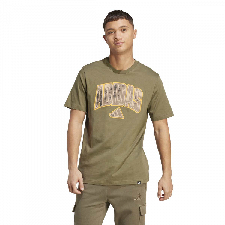 CAMO SCRIPT GRAPHIC T-SHIRT