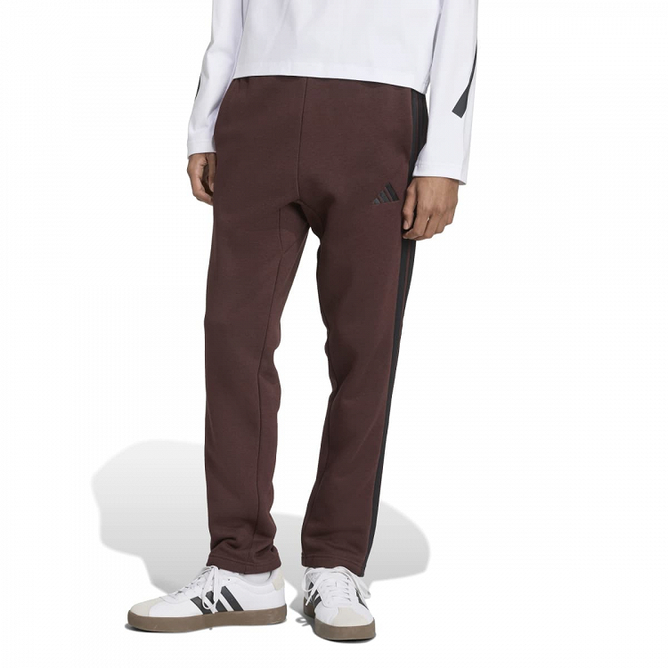 ESSENTIALS THREE STRIPES FLEECE PANTS OPEN HEM