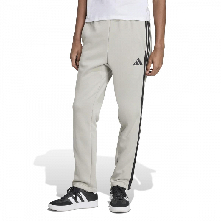 ESSENTIALS THREE STRIPES FLEECE PANTS OPEN HEM