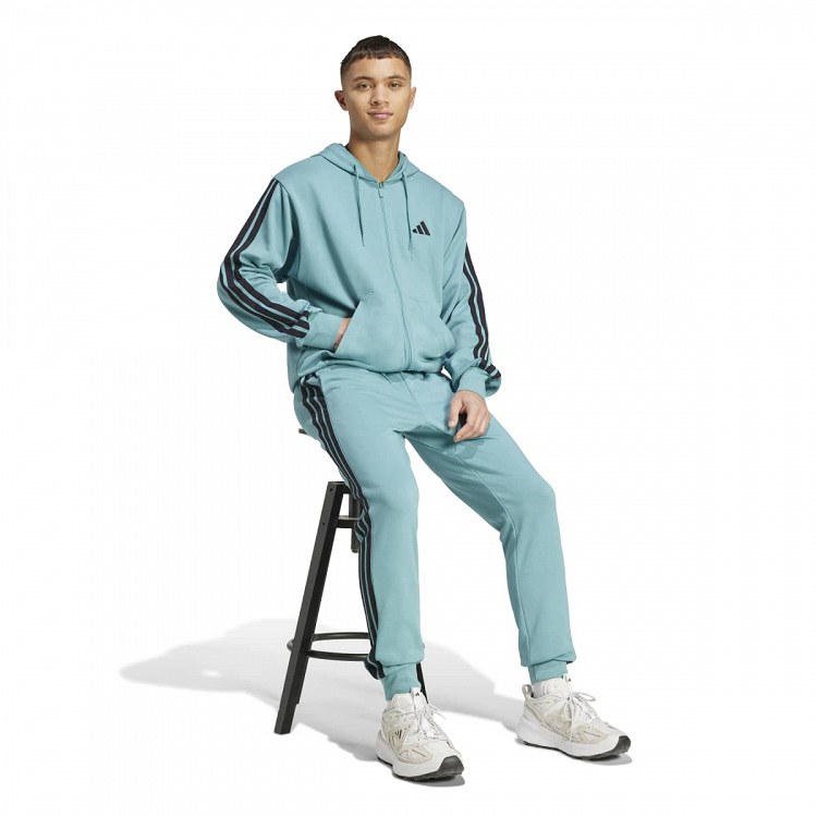 ESSENTIALS THREE STRIPES FRENCH TERRY FULLZIP HOODIE