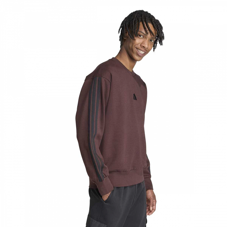 ESSENTIALS THREE STRIPES FLEECE SWEATSHIRT