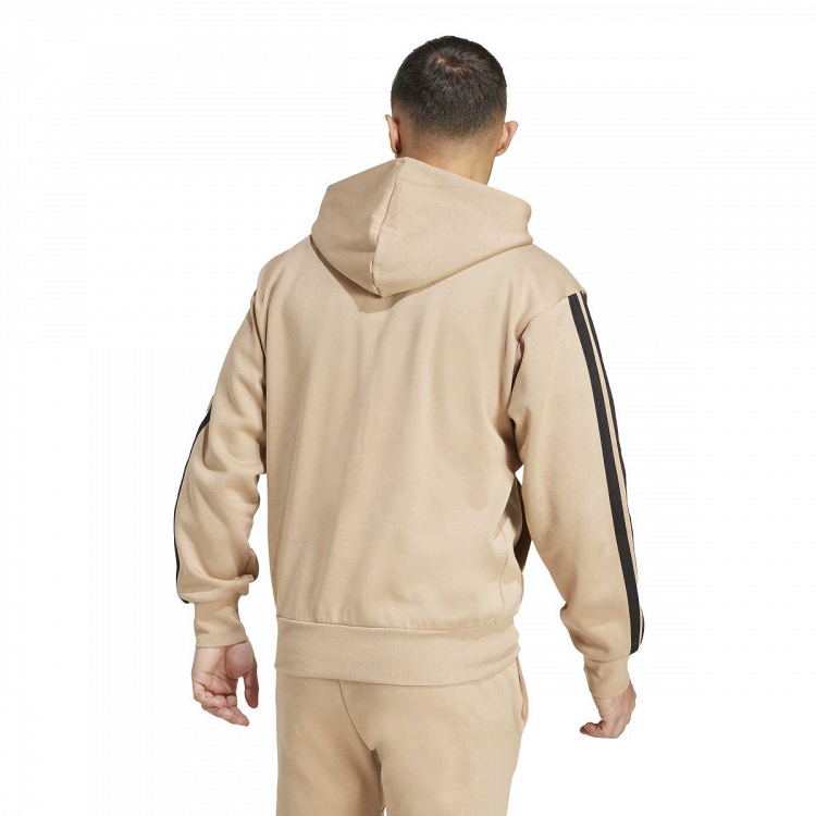 ESSENTIALS THREE STRIPES FLEECE HOODIE